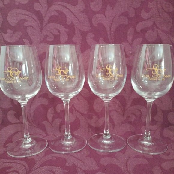 South Coast Winery Resort & Spa 4 Crystal Wine Glass 7"1/2 - Picture 7 of 12